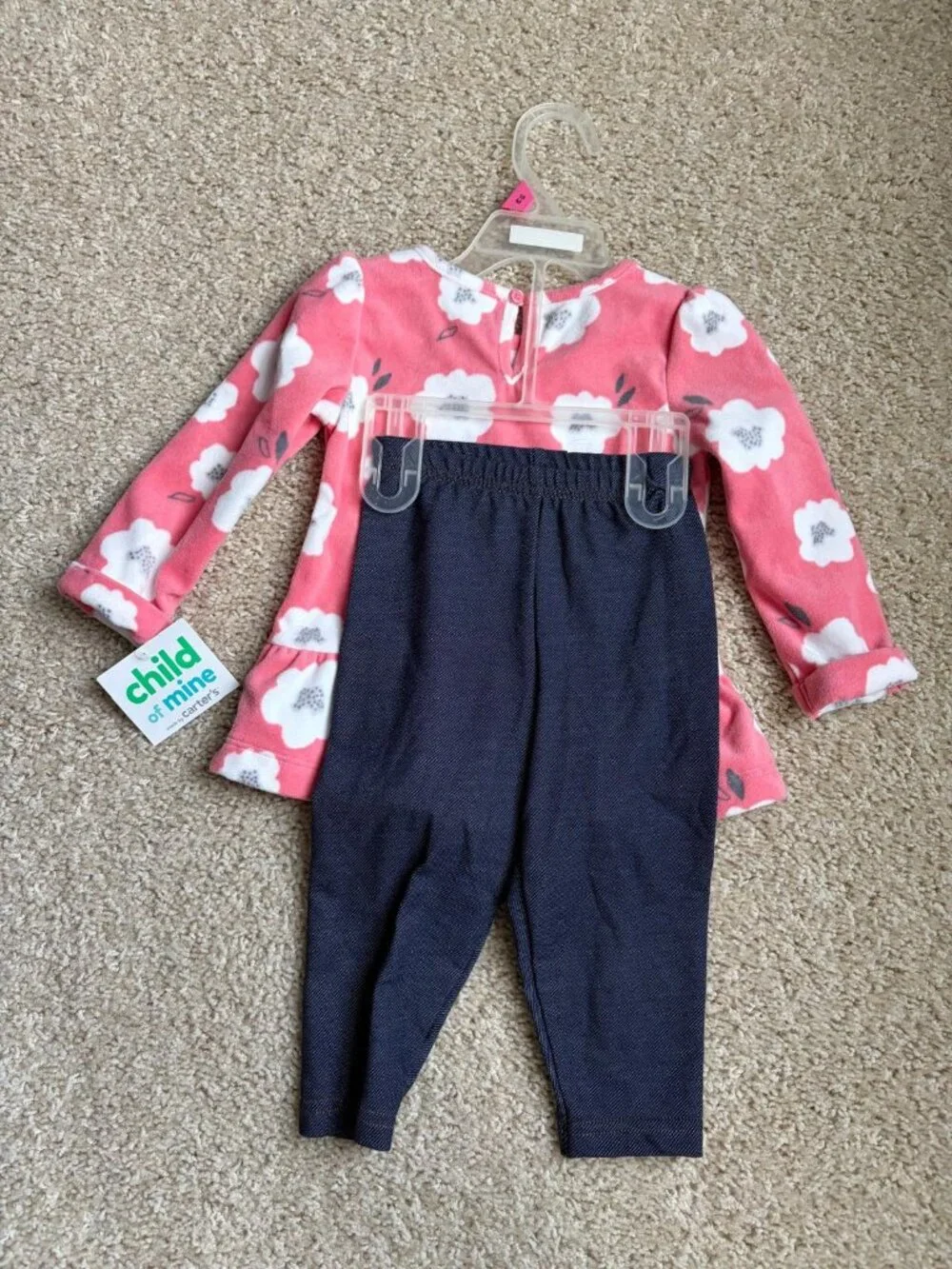 Child of Mine made by Carter's Infant Girls 2pc Set Pink Floral Sz 18 Months New